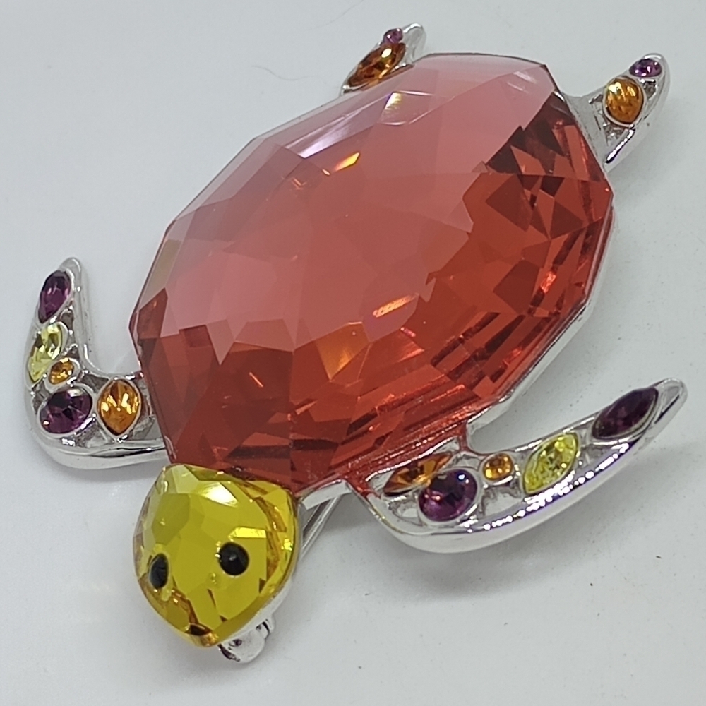 * vintage Swarovski Corporito Turtle brooch pin